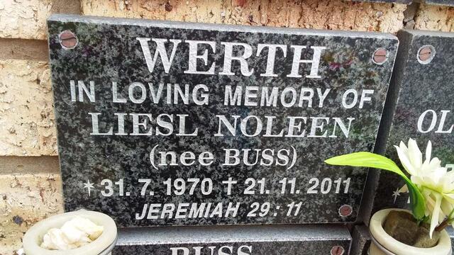 WERTH Liesl Noleen nee BUSS 1970-2011
