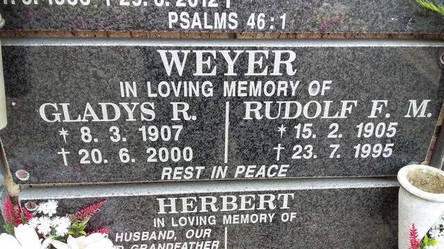 WEYER Rudolf F.M. 1905-1995 & Gladys R. 1907-2000