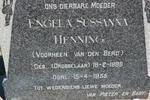 HENNING Engela Sussanna voorheen VAN DEN BERG nee GROBBELAAR 1886-1955