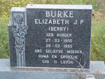 BURKE Elizabeth J.P. née BURGER 1905-1995