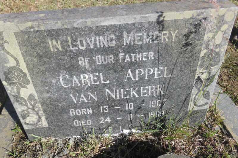 NIEKERK Carel Appel, van 1907-1969