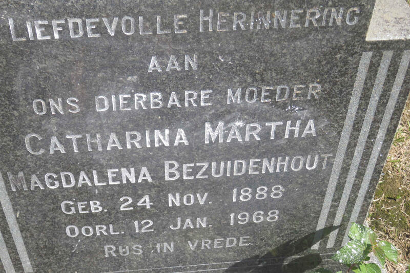 BEZUIDENHOUT Catharina Martha Magdalena 1888-1968