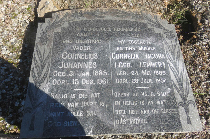 SCHEEPERS Cornelius Johannes 1885-1961 & Cornelia Jacoba LEMMER 1889-1957