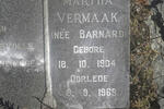 VERMAAK Martha nee BARNARD 1904-1969