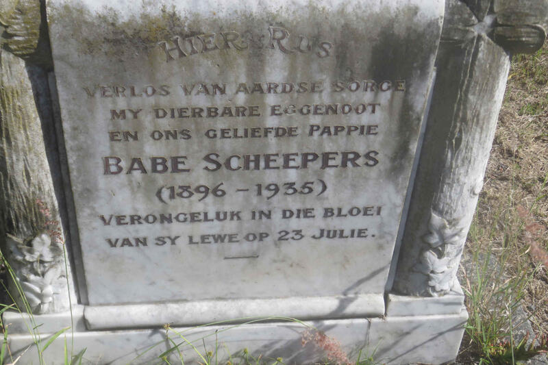 SCHEEPERS Babe 1896-1935