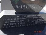 REDELINGHYS Matthys Louis 1921-1983 & Levina Johanna LE ROUX 1926-2005
