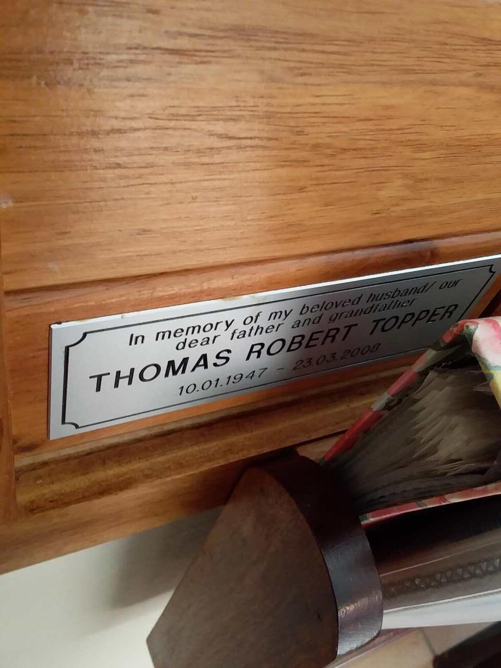 TOPPER Thomas Robert 1947-2008