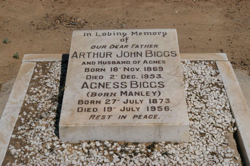 BIGGS Arthur John 1869-1953 & Agness MANLEY 1873-1956