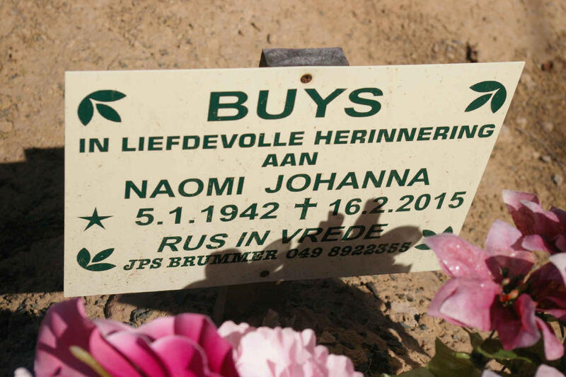 BUYS Naomi Johanna 1942-2015