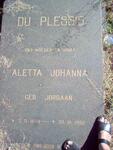 PLESSIS Aletta Johanna, du nee JORDAAN 1889-1980