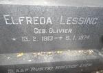 LESSING Elfreda nee OLIVIER 1913-1974
