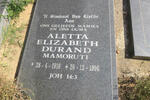 DURAND Aletta Elizabeth 1918-1996