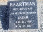 BAARTMAN Sarah 1943-2003