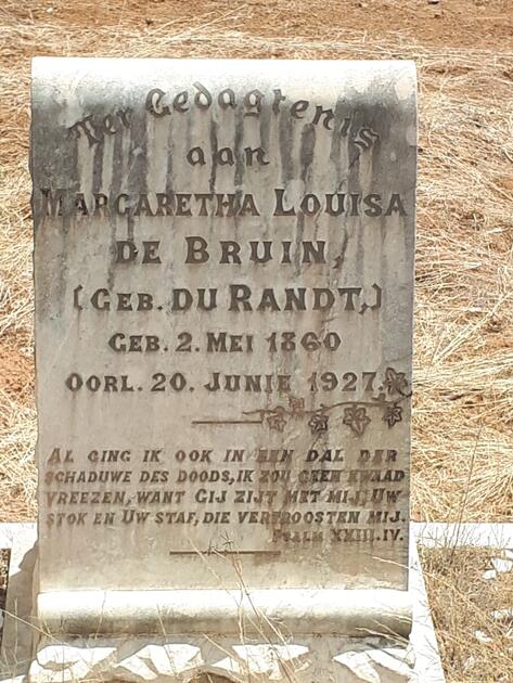 BRUIN Margaretha Louisa, de nee DU RANDT 1860-1927