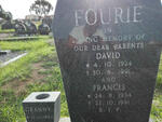 FOURIE David 1924-1991 & Francis 1934-1991