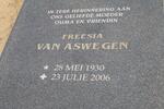 ASWEGEN Freesia, van 1930-2006