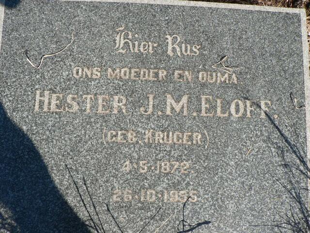 ELOFF Hester J.M nee KRUGER 1872-1955