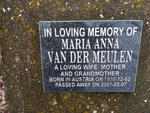MEULEN Maria Anna, van der 1930-2007