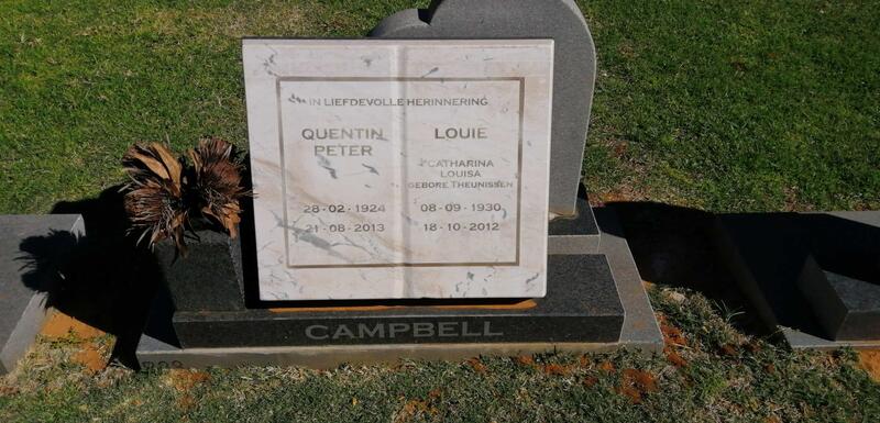 CAMPBELL Quentin Peter 1924-2013 & Catharina Louisa THEUNISSEN 1930-2012