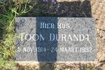 DURANDT Toon 1914-1992