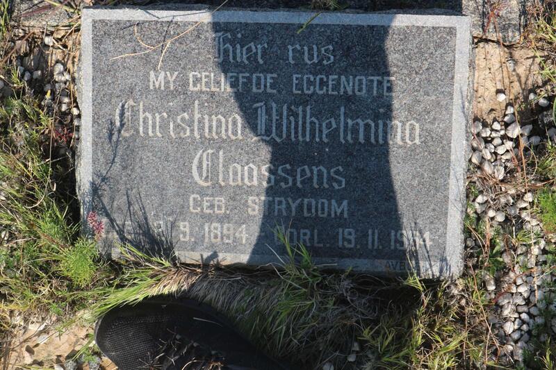 CLAASSENS Christina Wilhelmina nee STRYDOM 1894-1964