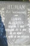 HUMAN Lukas Albertus 1912-1992