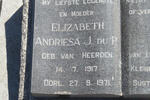 JOUBERT Elizabeth Andriesa J. du P. nee VAN HEERDEN 1917-1971