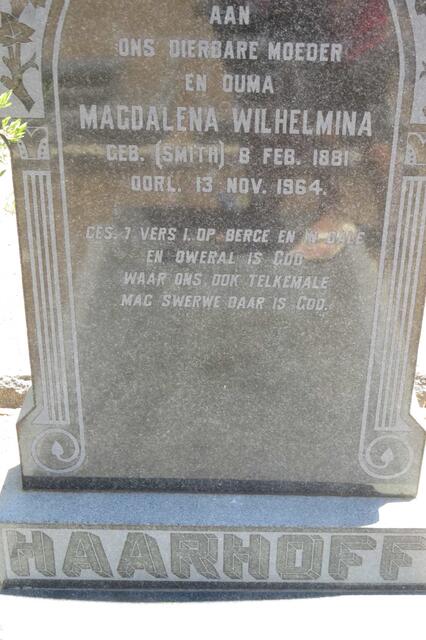 HAARHOFF Magdalena Wilhelmina nee SMITH 1881-1964