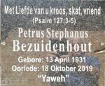 BEZUIDENHOUT Petrus Stephanus 1931-2019