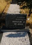 JONGE Hannatjie J.C., de 1967-2012
