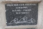 FOLSCHER J.J.M. nee PHEIFFER 1922-2015