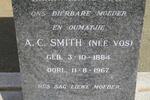 SMITH A.C. nee VOS  1884-1967