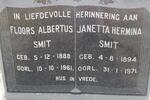 SMIT Floors Albertus 1888-1961 & Janetta Hermina 1894-1971