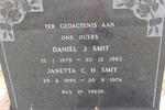 SMIT Daniel J. 1878-1963 & Janetta C.H. 1895-1974
