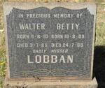 LOBBAN Walter 1910-1965 & Betty 1909-1968