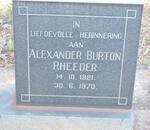 RHEEDER Alexander Burton 1921-1970