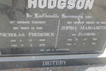 HODGSON Nicholas Frederick 1908-1978 & Sophia Margaretha ZANDBERG 1917-2011