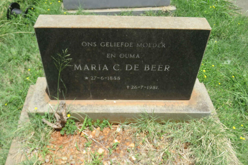BEER Maria C., de 1888-1981