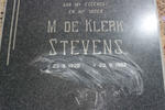 STEVENS M. de Klerk 1922-1982 & Hester M. PRETORIUS 1938- 