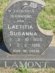 LAMONT Laetitia Susanna 1925-1986