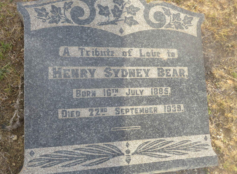 BEAR Henry Sydney 1885-1939