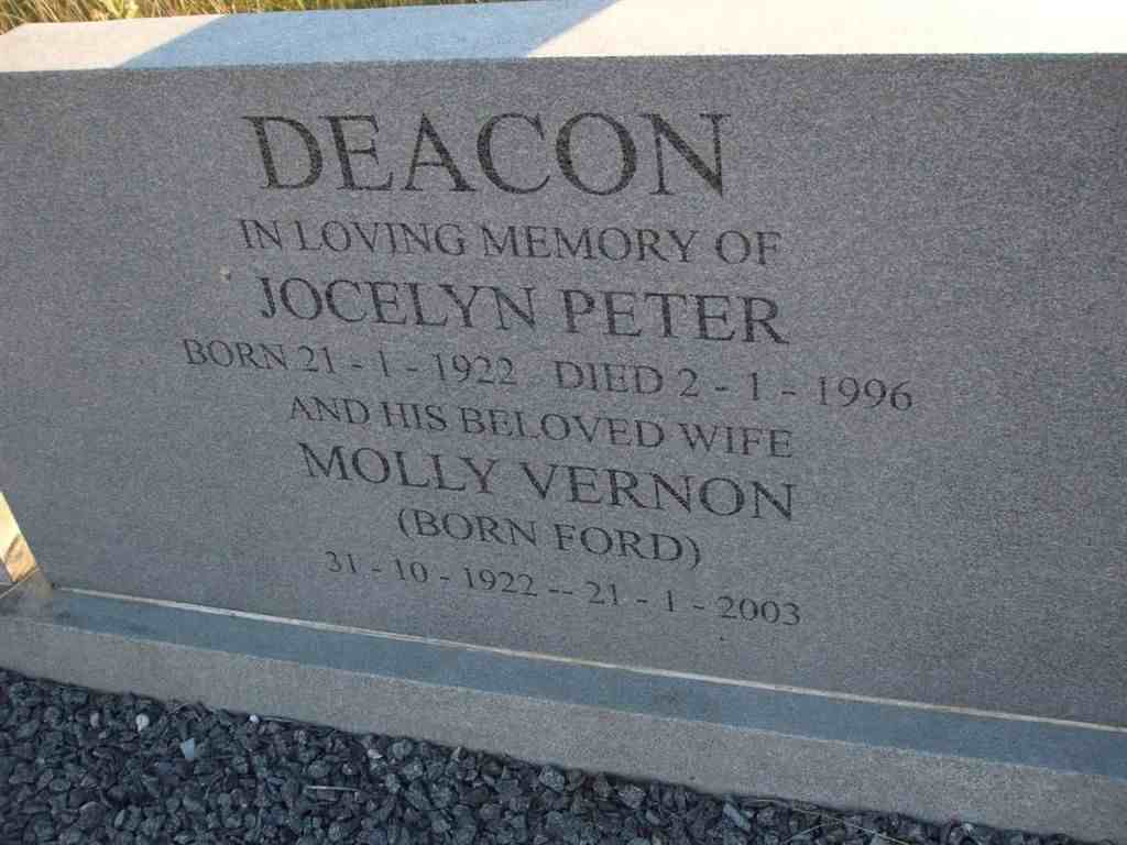 DEACON Jocelyn Peter 1922-1996 & Molly Vernon FORD 1922-2003