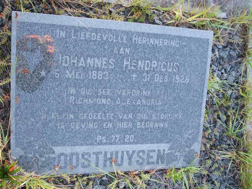 OOSTHUYSEN Johannes Hendricus 1883-1926