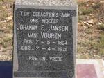 VUUREN Johanna E., Jansen van 1864-1921