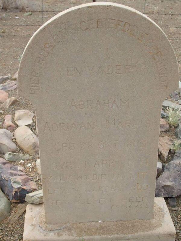 MARAIS Abraham Adriaan 1863-1931