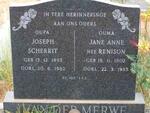 MERWE Joseph Scherrit, van der 1895-1982 & Jane Anne RENISON 1902-1985