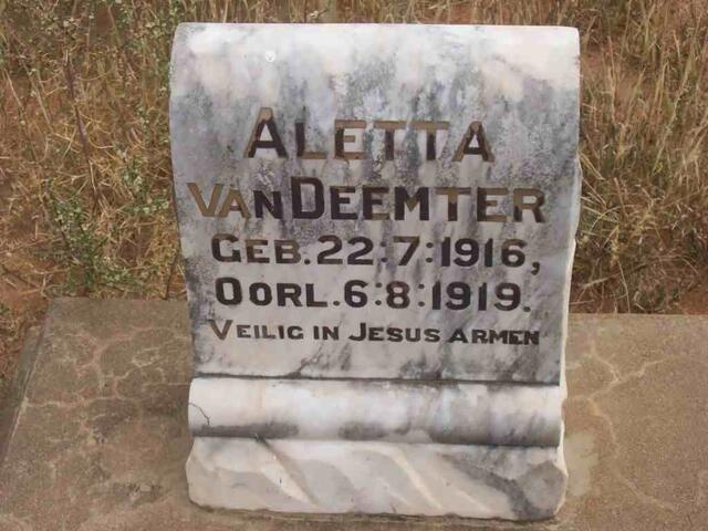 DEEMTER Aletta, van 1916-1919