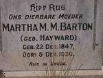BARTON Martha M.M. nee HAYWARD 1847-1930