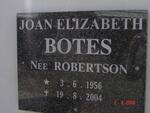 BOTES Joan Elizabeth nee ROBERTSON 1956-2004