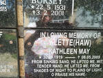 KLETTE Kathleen May nee HAW 1919-2009